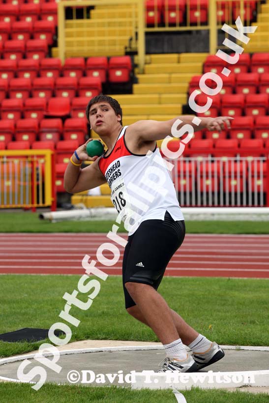 under-15s shot put at the Gateshead Tartan Games Open.